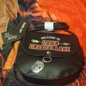Hot Topic Black Camp Crystal Lake Crossbody Bag